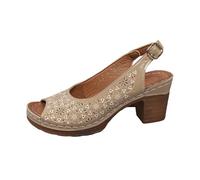 Sandalias Mujer Verano Cómodo Mulas de Cuero para Mujeres Regalo Sandalia Moda Punta Abierta Plataforma Zapatillas Ortopédicas Sandalia Venta Flash del Día y Saldos Zapatillas de Playa, C caqui, 43 EU