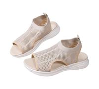 Sandalias Mujer Verano Cómodo Ortopédico Punta Abierta Zapatos Antideslizante Transpirable Descontratados Sandalias de Playa Leger Boho Platform Sandals, Moda Verano 2025 Mujeres, beige, 41 EU