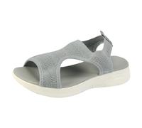 Sandalias Mujer Verano Cómodo Rosa Desnuda Punto Corte Abierto Bajo Tacón Punta Peep Toe para Salidas de la Ciudad Vacaciones Verano Playa Ocio Verano, gris, 42 EU