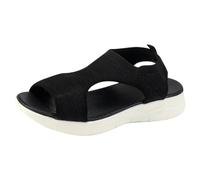 Sandalias Mujer Verano Cómodo Rosa Desnuda Punto Corte Abierto Bajo Tacón Punta Peep Toe para Salidas de la Ciudad Vacaciones Verano Playa Ocio Verano, Negro , 42 EU