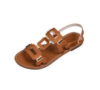 Sandalias Mujer Verano Cómodo Sandalia Plana Para Pies Anchos De Playa | Sandalia para caminar para mujer, desnudo, ligera, transpirable, casual, tendencia calada, suela antideslizante