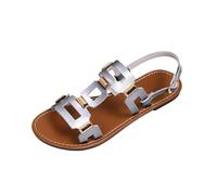 Sandalias Mujer Verano Cómodo Sandalia Plana Para Pies Anchos De Playa | Sandalia para caminar para mujer, desnudo, ligera, transpirable, casual, tendencia calada, suela antideslizante