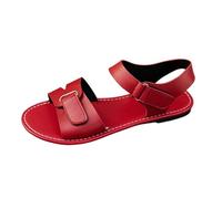 Sandalias Mujer Verano con Puntera Abierta Planas - Zapatos Mujer Sandalias Único Glamour Exquisito, Women Shoes Viaje Trabajo Ciudad Rojo 37