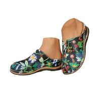 Sandalias mujer verano confortable Bufanda étnica colorida para mujer, sandalias slip-on casual plataforma y tacón abierto Bohemia Pearl Cuero Zapatos Sandale mujer ancho pie con suela, Le Noir, 37 EU