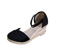 Sandalias Mujer Verano Cuña Comodas Fiesta Vestir Alpargatas Cuña Pala Calada Zapatos Tacón Elegante Punta Cerrada High Wedge Casual Espadrilles Plataforma Forrado De Yute Zapatillas 2025