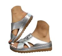 Sandalias Mujer Verano Cuña Ortopedica Puntera Abierta Transpirables Informales Versátil Pantuflas Acogedoras Ligeras Plataforma Casual Chanclas Suela Suave Gruesa Antideslizantes Playa Piscina