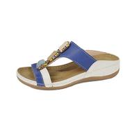 Sandalias Mujer Verano Cuña Zapatos Playa Sandalias de Mujer Verano Nuevo Sólido Tacón de Cuña Cómodo Y Ligero Zapatos Sin Cordones Vestir Chanclas Cerradas (Blue 41)