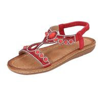 Sandalias Mujer Verano Elegantes Ortopédicas Planas Cómodas Sandalias con Rhinestone Cuña Bajos Moda Boho Sandalia Plata Joya Ceremonia Zapatos Verano Abierta Playa Mar Antideslizante Goma Suelas 2025