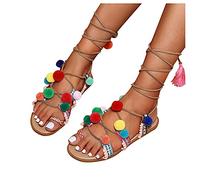 Sandalias Mujer Verano Oferta Zapatillas y Chanclas Fondo Plano Informal Casual RomaHebilla Romanas Zapatos Talla Grande Sandalias de Playa Bohemian Chanclas Cómodo y Transpirable Elegantes