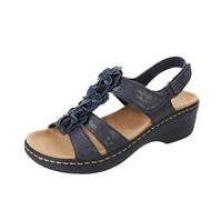 Sandalias Mujer Verano Ofertas,Sandalias Cuña Mujer Comodas y Elegantes Sandalia Ortopédicas con Decoración Floral Ligero Minimalismo Zapatos Punta Abierta Moda Fiesta Mules Verano Playa Caminar