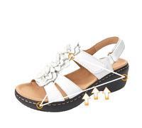 Sandalias Mujer Verano Ofertas,Sandalias Cuña Mujer Comodas y Elegantes Sandalia Ortopédicas con Decoración Floral Ligero Minimalismo Zapatos Punta Abierta Moda Fiesta Mules Verano Playa Caminar