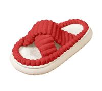 Sandalias Mujer Verano Pantuflas de con Punta Abierta y Tiras Cómodas para Mujer para Uso Interior y Exterior (Red, 39)
