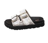 Sandalias Mujer Verano Planas | Doble Hebilla Ajustable Dorada | Suela de Corcho Memory Foam | Piel Sintética Muy Cómodas Camel Mules Sandalia Planas Pala Tipo Birkenstock Cómodas Mujer