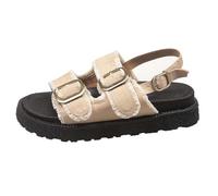 Sandalias Mujer Verano Planas | Doble Hebilla Ajustable Dorada | Suela de Corcho Memory Foam | Piel Sintética Muy Cómodas Camel Mules Sandalia Planas Pala Tipo Birkenstock Cómodas Mujer