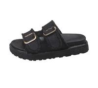 Sandalias Mujer Verano Planas | Doble Hebilla Ajustable Dorada | Suela de Corcho Memory Foam | Piel Sintética Muy Cómodas Camel Mules Sandalia Planas Pala Tipo Birkenstock Cómodas Mujer