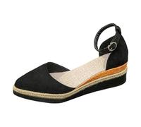 Sandalias Mujer Verano Plataforma cáñamo Cuña Alpargatas Sandalias Boca de pez Antideslizantes Ligero y Cómodo Damas Hebilla Zapatos Casual Roma Calzado Informal