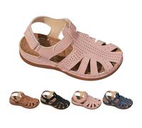 Sandalias Mujer Verano Plataforma Comodas Cerradas Sandalias De Vestir Elegantes Cuero Sandalia Romanas Punta Cerrada Hollow Out Ortopedicas Flexibles Zapatos Retro Planas Moda Boda Piscina Ofertas