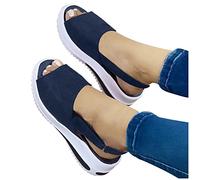 Sandalias Mujer Verano Plataforma de Cuña Clásicos Zapatos de Comodas Transpirables Zapatos Bohemias Elegantes Pantuflas Sandalia Senderismo Calzado Informal Fondo Grueso Casual Antideslizantes