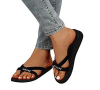 Sandalias Mujer Verano Rebajas Sandalias de Playa Bohemian Zapatillas y Chanclas Fondo Plano Informal Romanas Zapatos Talla Grande Casual RomaHebilla Chanclas Cómodo y Transpirable Elegantes