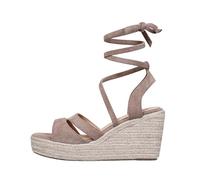 Sandalias Mujer Verano Sandalias de Mujer con Diseño de Tiras Clásicas y Puntera Tejida en Rafia Natural con Tacón (37)