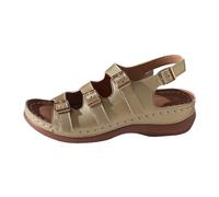 Sandalias Mujer Verano Sandalias informales femeninas de tacón bajo con tiras traseras para una cómoda caminata estival (Gold, 41)