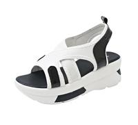 Sandalias Mujer Verano Sandalias Mujer Verano Cómodas Mulas De Cuero Vintage, Plataforma, Cuentos, Zapatillas Ortopédicas Prima, Zapatillas De Playa De Verano Talla Sandalia Pequeño Tacón, blanco, 40
