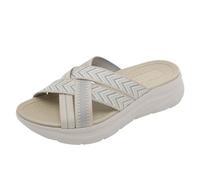 Sandalias Mujer Verano Sandalias Mujer Verano Cómodas Mulas De Cuero Vintage, Plataforma, Cuentos, Zapatillas Ortopédicas Prima, Zapatillas De Playa De Verano Talla Mujer Tacón, beige, 41 EU