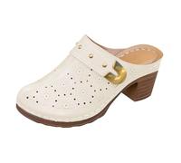 sandalias mujer verano,sandalias negras mujer,de tacón para, zapatillas, zapatos tipo mule con punta bao y tacón grueso para De Playa De (White, 38)