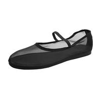 Sandalias Mujer Verano Sandalias planas de punta redonda estilo Mary Jane para mujer verano casual cómodas bailarina (Black, 36)