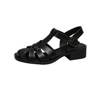 Sandalias Mujer Verano Spaghettiträger Sandalias Barefoot Mujer Tacon Ancho Chanclas Bio Confort Sandals Hebilla Caminar Zapatos Delicados Montaña Vêtements Chic 2026 2#Negro 38