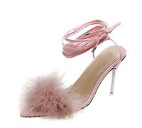 Sandalias Mujer Verano Tacon Fiesta Sandalia Verano Elegantes con Cordones Sandalias de Vestir Comodas Cierre de Hebilla Tacones Sexy Brillo Negras Romanas Zapatos Moda Para Pole Dance Baile Baratas