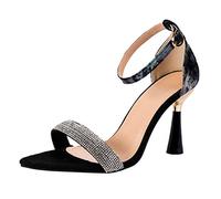 Sandalias Mujer Verano Tacon Fiesta Sandalias Verano Elegantes Plataforma Sandalia de Vestir Sexy Cierre de Hebilla Tacones Comodas Brillo Dorada Punta Abierta sandalia Romanas Para Novia Boda Baratas