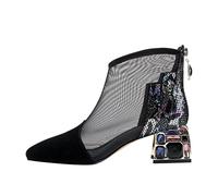 Sandalias Mujer Verano Tacon Sandalias Plateadas Fashion Casual Sandals Women'S Round Slipon Shoes Toe Breathable Women'S Sandals Sandalia De Cuña Negras Tacon Mujer (Black 37)