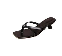 Sandalias Mujer Verano Trägerkleid Sandalias Planas Mujer Goma Caminar Chanclas Playa Montaña Zapatos Hebilla Boho Sandals Bio Confort Vêtements Chic 2026 2#Negro 36