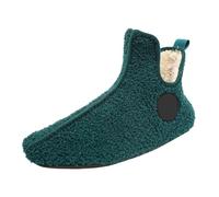 Sandalias negras bajas para interiores domésticos de color liso de invierno para parejas de hombre y mujer Paquete con fondo suave con zapatillas cálidas de terciopelo grueso Zapatos Marca, Verde, 43