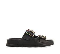 GIOSEPPO Sandalias Negras Tipo Bio con Hebillas con Cristales Multicolor para Mujer koronadal
