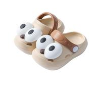 Sandalias Niña Barefoot - Sandalias niñas pequeñas y niños de material EVA suave con un bonito diseño de ojos grandes Ligeras y cómodas uso diario jugar en interiores y exteriores de 12 (Khaki 27)