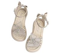 Sandalias Niña,Sandalias Vestir Verano Elegante Moda Minimalismo Sandalia Romanos de Tacón con Mariposa de Diamante Suave y Cómodo Zapatos de Baile Punta Abierta Zapatillas Playa Chica 3-13 Años
