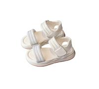 Sandalias Niñas 29 Princesa Zapatos De Plataforma Completo Blanco Simple Sandalias De Fiesta Suela Amortiguadora Sandalias De Playa Transpirable Sandalias De Broche Sandalias Antideslizante Casual