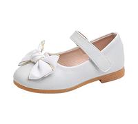 Sandalias Niñas Zapatos Casual Planos Ligeros Color Sólido Lazo Estilo minimalista Señoras Botas de caza, Blanco, 31 EU