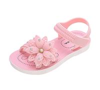 Sandalias niño niña verano flor zapatos transpirable cómodo moda desnudo pies ortopédicos sandalias deporte chanclas antideslizantes zapatos para piscina y playa, Z1 rosa, 30 EU