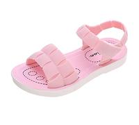 Sandalias niño niña verano flor zapatos transpirable cómodo moda desnudo pies ortopédicos sandalias deporte chanclas antideslizantes zapatos para piscina y playa, Z4 Pink, 30 EU
