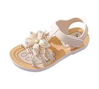 Sandalias niño niña verano flor zapatos transpirable cómodo moda desnudo pies ortopédicos sandalias deporte chanclas antideslizantes zapatos para piscina y playa, Z2 blanco, 34 EU