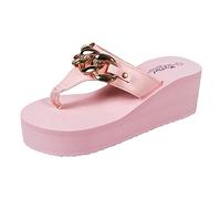Sandalias Oktoberfest para mujer, carnaval, fiesta, plataforma, suela, playa, chanclas, grandes, cadena de metal dorada, sandalias ligeras de cuña, zapatos de playa, zapatos de natación, zapatos de