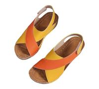 Sandalias ortopédicas con plataforma para mujer - Ultra cómodas - Antideslizantes - Sandalias de playa con tacón compensado - Respirables - Punta abierta - Sandalias para exterior - Correa cruzada