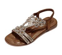 Sandalias ortopédicas de ajuste ancho para mujer, con soporte de arco, sin cordones, de cuña, para caminar, zapatos casuales de playa, lavables, cómodos, zapatos deportivos, Brown, 38.5 EU