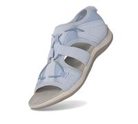 Sandalias ortopédicas de cuña para mujer, con punta abierta, soporte de arco para el pie, punta redonda baja, modelos informales cómodos para caminar, caminar al aire libre, playa de verano, azul, 37