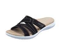 Sandalias ortopédicas de mujer sandalias de cuero con punta abierta para mujer sandalia de senderismo mujer cuña con banda cruzada zapatillas de verano anatómicas cómodas fabricadas en Italia, Le Noir