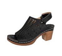 Sandalias ortopédicas de plataforma casual para mujer sandalia mujer verano sandalias de cuña mujer con banda cruzada zapatillas de verano anatómicas cómodas hechas en Italia, Le Noir, 37 EU