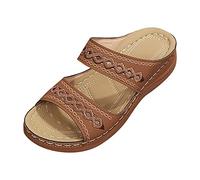 Sandalias ortopédicas de verano para mujer, ergonómicas y antideslizantes, ligeras, cómodas, con chanclas abiertas de verano, tiempo libre, marrón, 41 EU